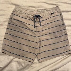 Patagonia men’s wavefarer board shorts - Tan Striped Swim Shorts trunks